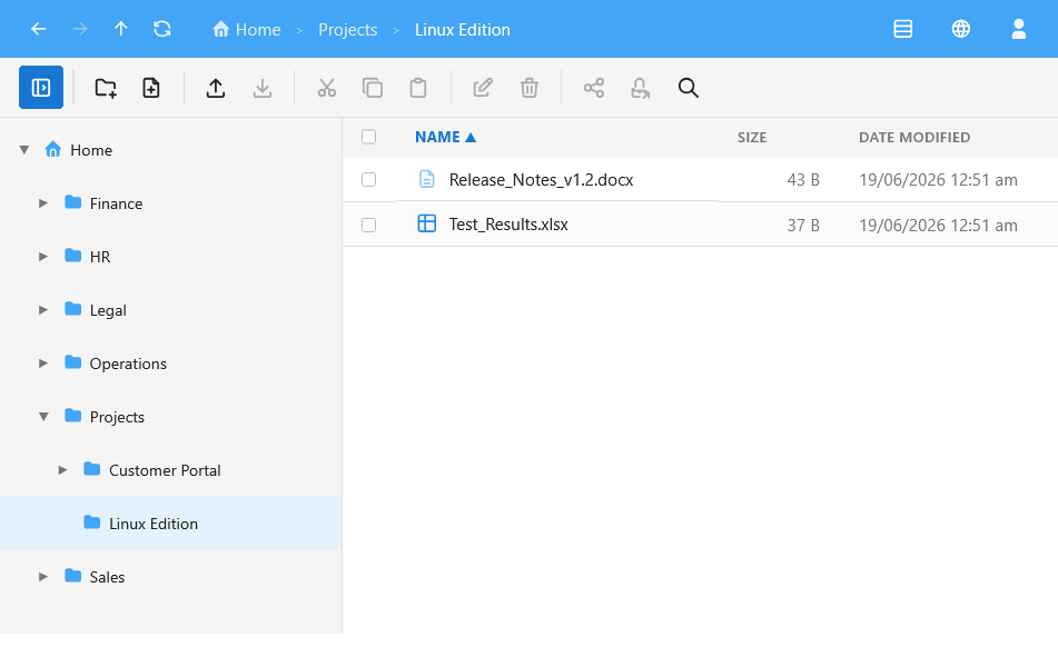Browsing files in the CompleteFTP Web File Manager