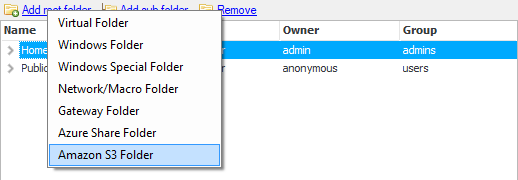 Add Amazon S3 Folder