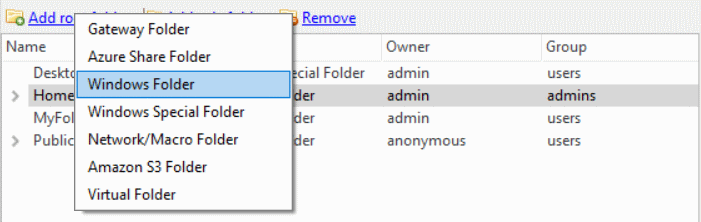Add Root Windows Folder