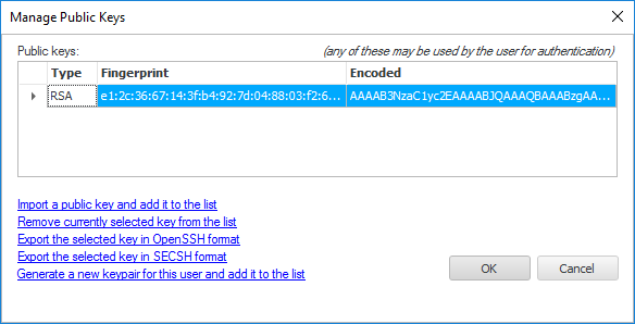 Manage Public Keys